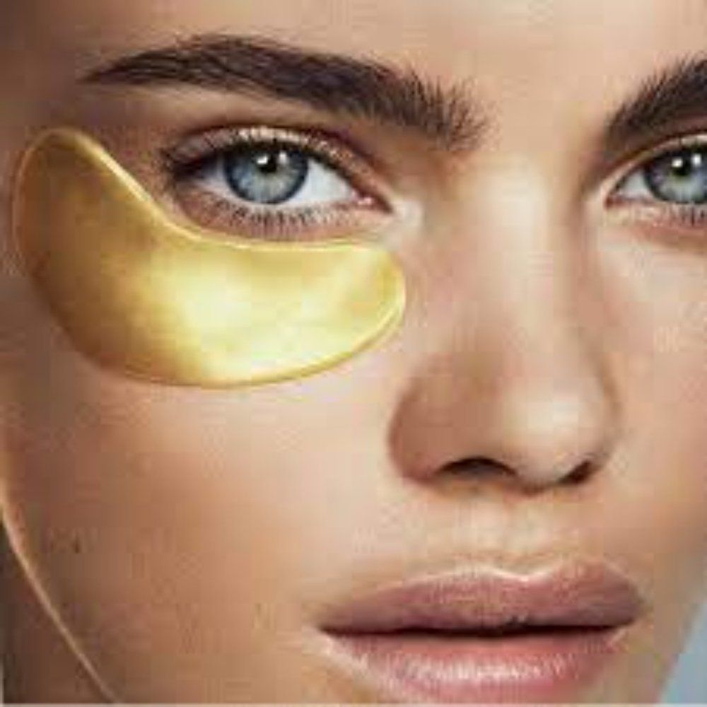 NIB WANDER BEAUTY BAGGAGE CLAIM GOLD EYE MASKS – 4 PAIRS